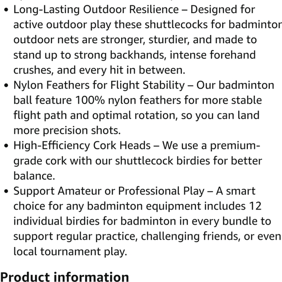 Ace Badminton Birdies/Shuttlecocks 12 pc set - yellow - Picture 11 of 11